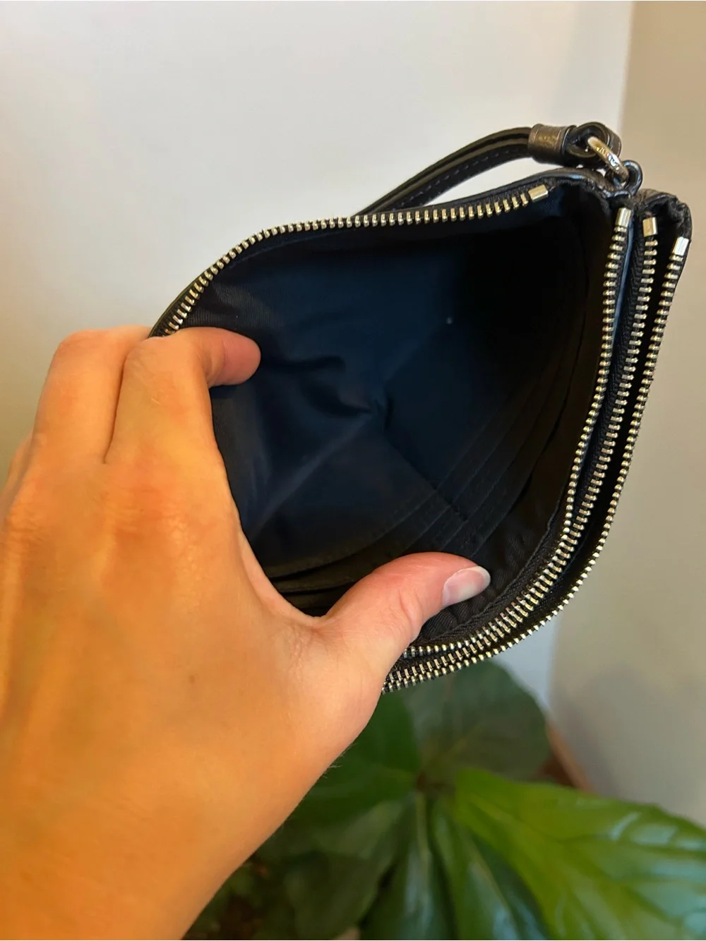 Coach Black Pebbled Leather Wristlet